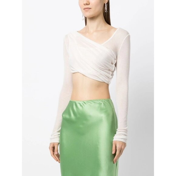 CHRISTOPHER ESBER Folded Crop Long Sleeve Top in Milk 0 New Womens Tee - Picture 16 of 16